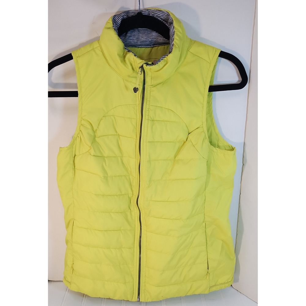 Tangerine Padded Quilted Vest Yellow Womens Sm Neon Gorpcore Puffer Hiking Layer